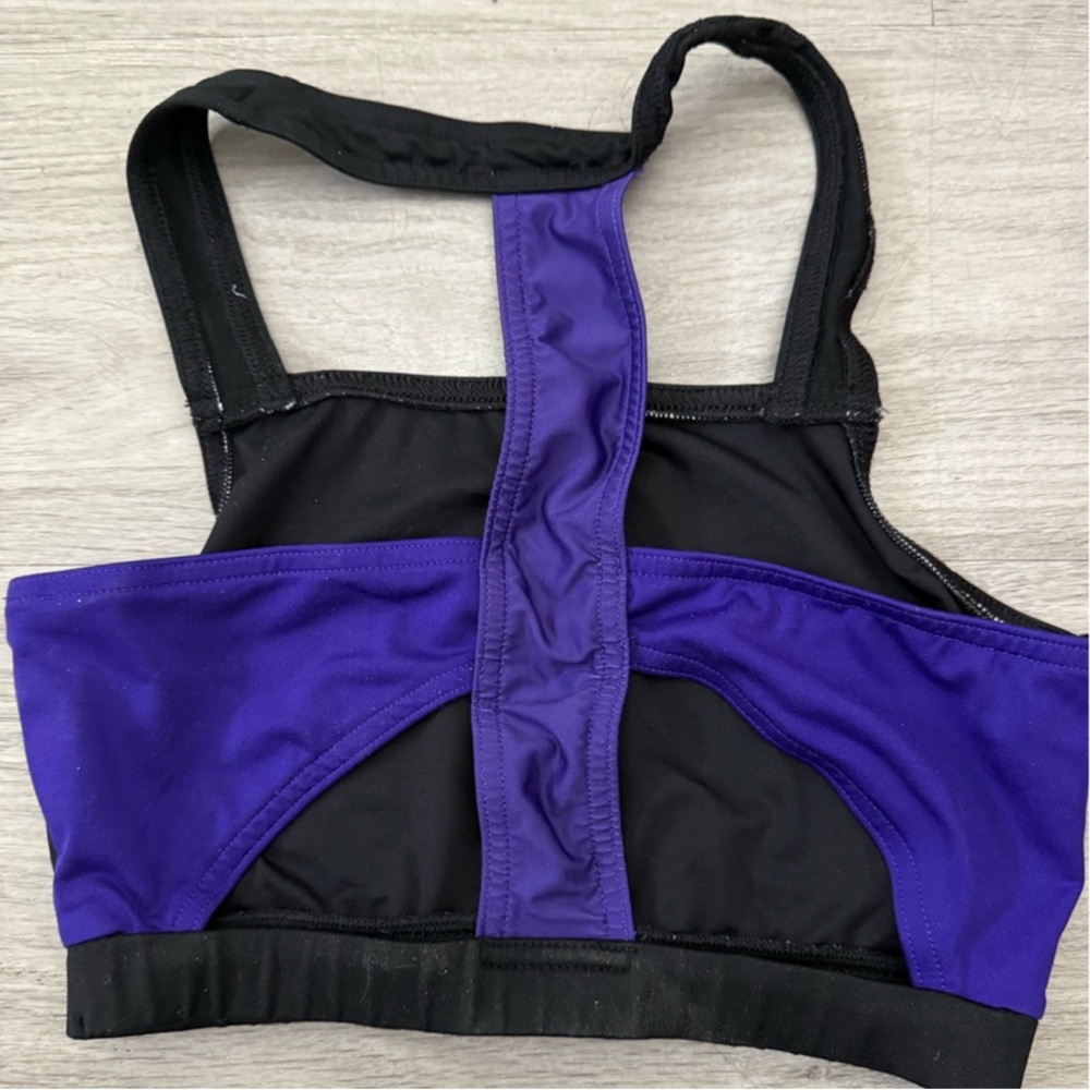 Black and purple sports bra #activewear varsity brand worn once size smal!!! - Picture 2 of 2